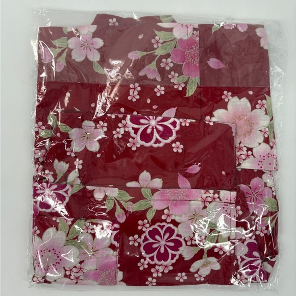 Japanese Kid's Jinbei Kimono Summer Tops and Bottoms Set Red 95cm-105cm - Picture 3 of 3